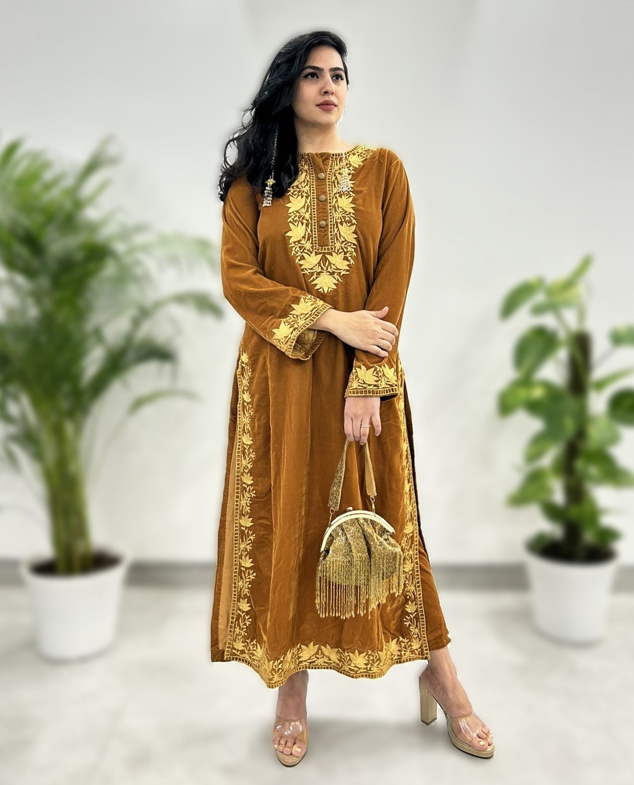 Tilla Embroidered Kurta Set - Mustard