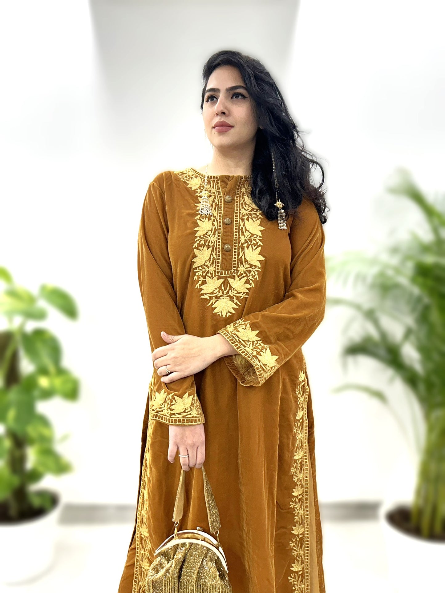 Tilla Embroidered Kurta Set - Mustard