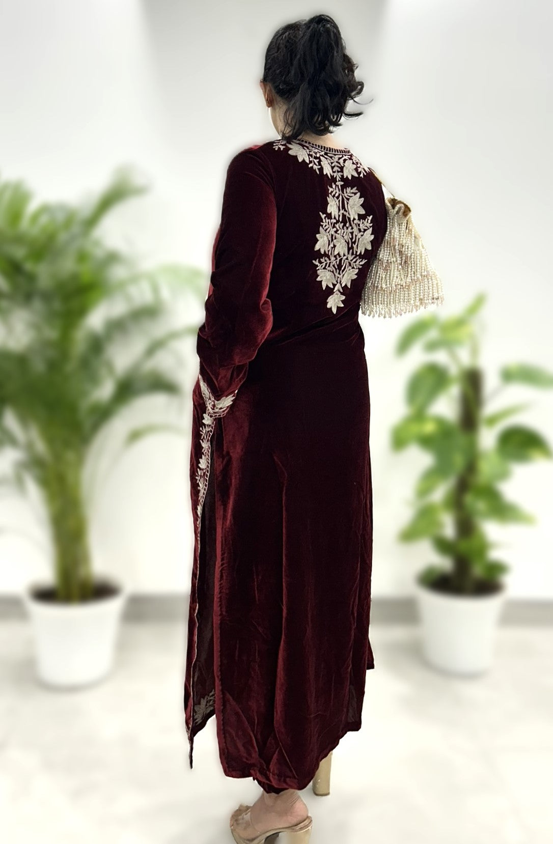 Tilla Embroidered Kurta Set - Maroon